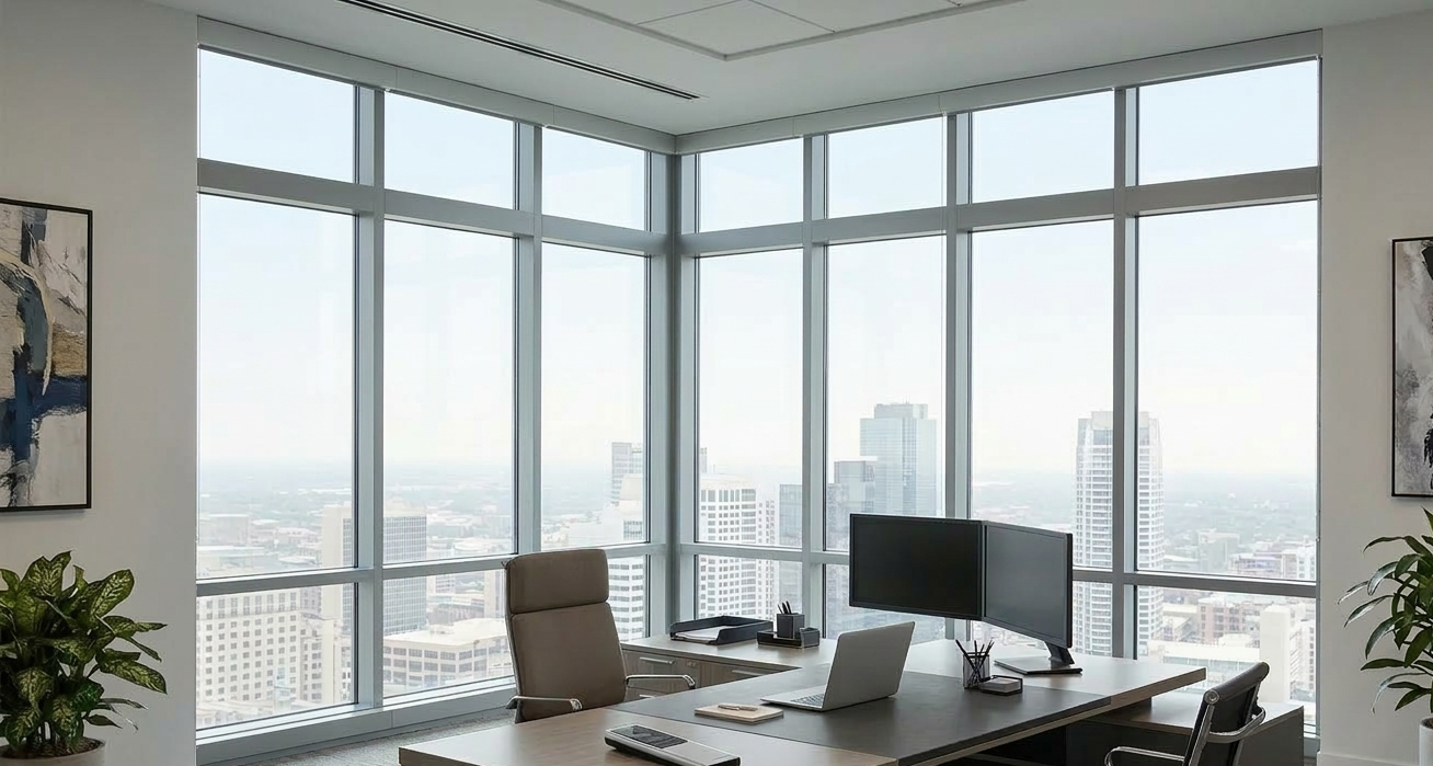 Office before window treatments